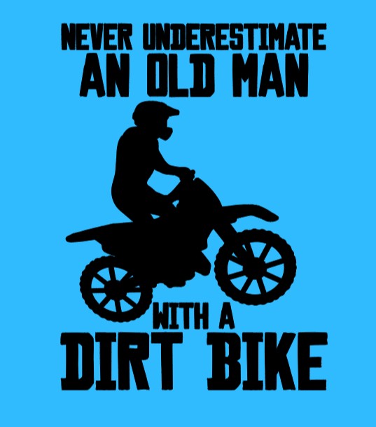 Old man with a dirt bike