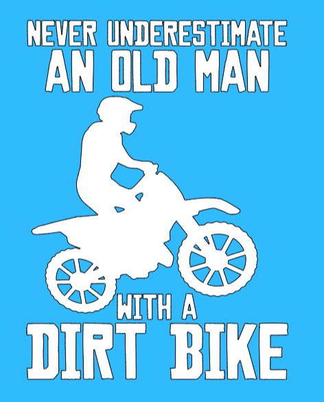 Old man with a dirt bike