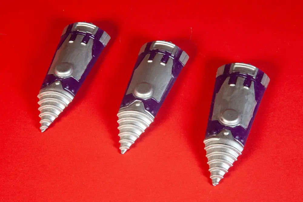 Thundercats Driller Replacement Drill Set Of Three Abc 1987 Purple Resin Painted Silver